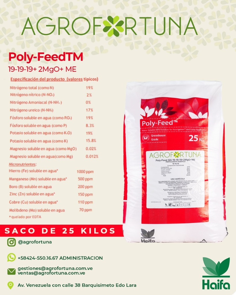 HAIFA POLYFEED 19-19-19  +2MgO+ME,  25Kg